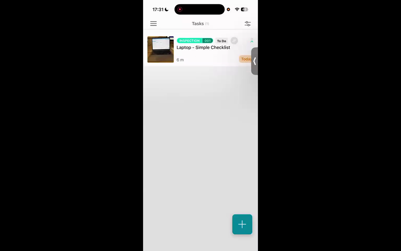 The mobile app task list showing the inspection assigned with a To Do status